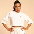 Cropped Serenity női póló Ivory - L - krém - BeastPink - GymBeam