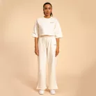 Cropped Serenity női póló Ivory - L - krém - BeastPink - GymBeam