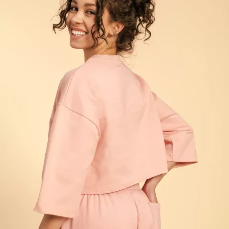Cropped Serenity női póló Pink - M - rózsaszín - BeastPink - GymBeam