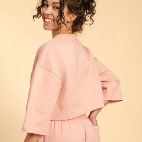 Cropped Serenity női póló Pink - L - rózsaszín - BeastPink - GymBeam