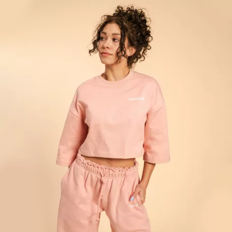 Cropped Serenity női póló Pink - L - rózsaszín - BeastPink - GymBeam