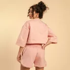 Cropped Serenity női póló Pink - L - rózsaszín - BeastPink - GymBeam
