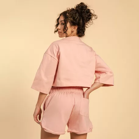 Cropped Serenity női póló Pink - L - rózsaszín - BeastPink - GymBeam