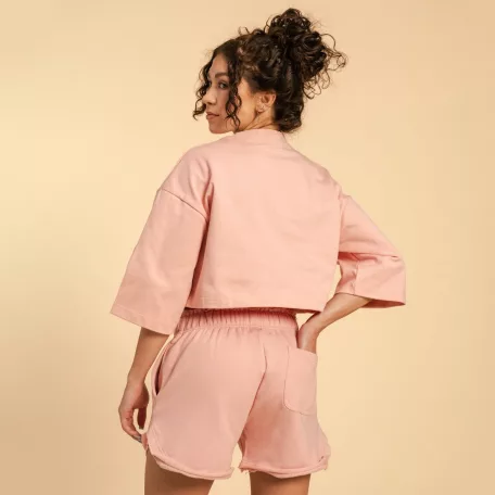 Cropped Serenity női póló Pink - XL - rózsaszín - BeastPink - GymBeam