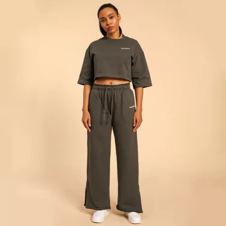 Cropped Serenity női póló Shadow - XS - szürke - BeastPink - GymBeam