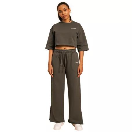 Cropped Serenity női póló Shadow - XL - szürke - BeastPink - GymBeam