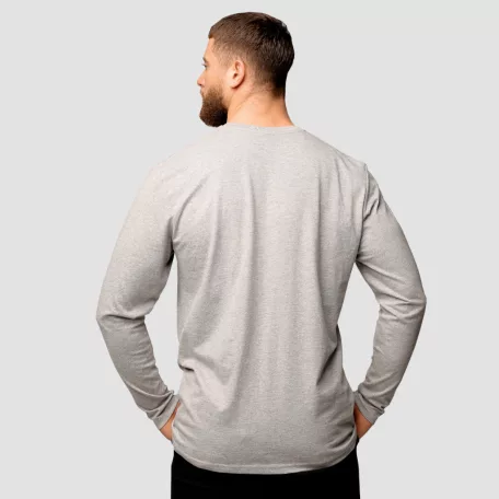 Basic hosszú ujjú férfi póló Grey - L - szürke - GymBeam