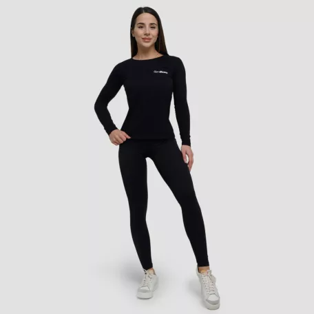 Basic női hosszú ujjú póló Black - S - fekete - GymBeam