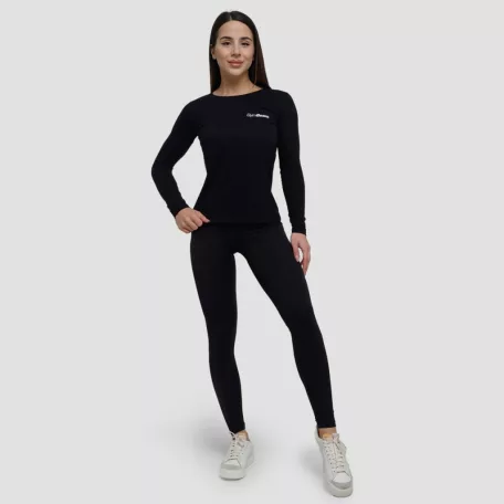 Basic női hosszú ujjú póló Black - M - fekete - GymBeam