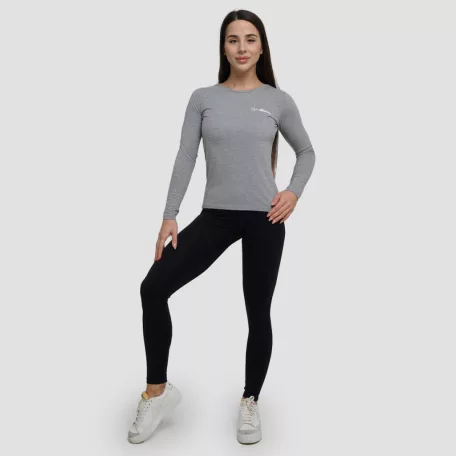 Basic női hosszú ujjú póló Grey - S - szürke - GymBeam