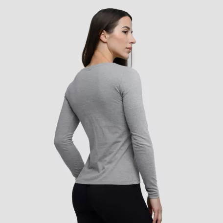 Basic női hosszú ujjú póló Grey - L - szürke - GymBeam