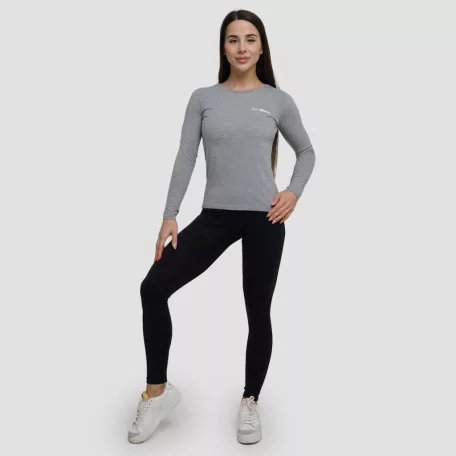 Basic női hosszú ujjú póló Grey - L - szürke - GymBeam
