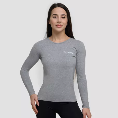 Basic női hosszú ujjú póló Grey - XL - szürke - GymBeam