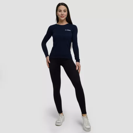 Basic női hosszú ujjú póló Navy - XS - kék - GymBeam