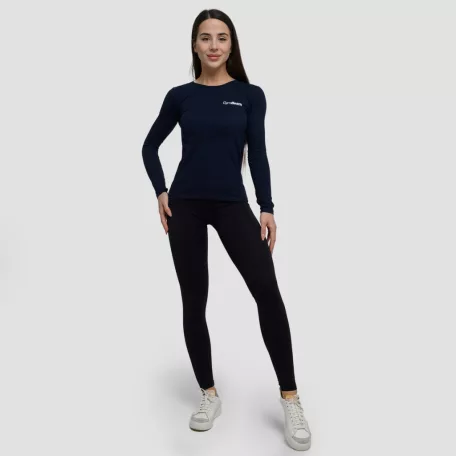 Basic női hosszú ujjú póló Navy - S - kék - GymBeam