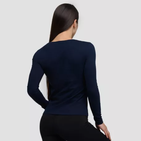 Basic női hosszú ujjú póló Navy - XXL - kék - GymBeam
