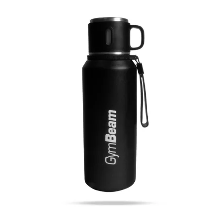 Vákuumos acél flakon Black 1000 ml - fekete - GymBeam