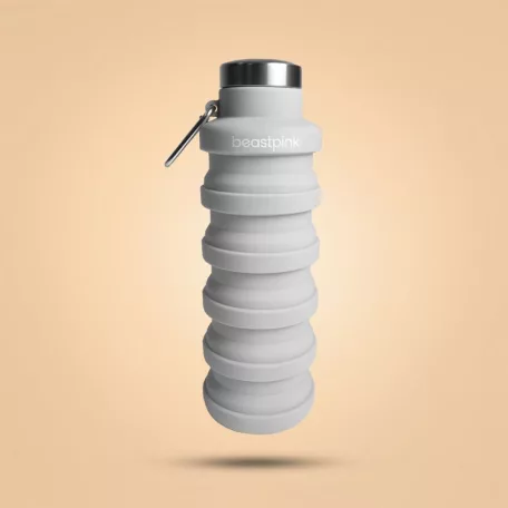 Összehajtható vizes palack Grey 500 ml - szürke - BeastPink - GymBeam