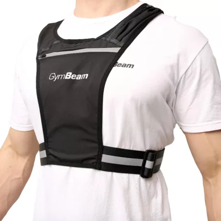Pulse fényvisszaverő mellény - L/XL - fekete - GymBeam