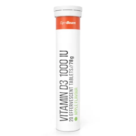 D3-vitamin 1000 IU pezsgőtabletta - 20 tabletta - zöldalma - GymBeam