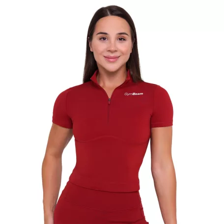 Ignite cropped női póló Dark Red - XXL - piros - GymBeam