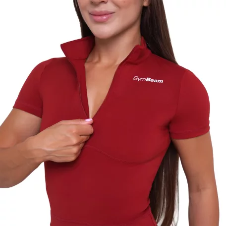 Ignite cropped női póló Dark Red - XL - piros - GymBeam
