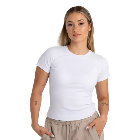 Ribbed női póló White - L - fehér - STRIX - GymBeam