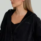 Zip Washed női kapucnis pulóver Black - XS - fekete - STRIX - GymBeam