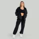 Zip Washed női kapucnis pulóver Black - XS - fekete - STRIX - GymBeam