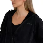 Zip Washed női kapucnis pulóver Black - XS - fekete - STRIX - GymBeam