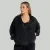 Zip Washed női kapucnis pulóver Black - S - fekete - STRIX - GymBeam