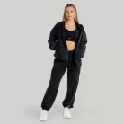 Zip Washed női kapucnis pulóver Black - L - fekete - STRIX - GymBeam