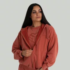   Zip Washed női kapucnis pulóver Terra - XS - narancssárga - STRIX - GymBeam
