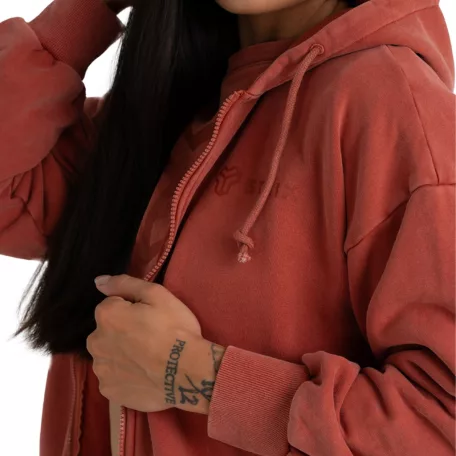 Zip Washed női kapucnis pulóver Terra - XS - narancssárga - STRIX - GymBeam