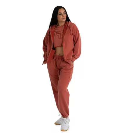 Zip Washed női kapucnis pulóver Terra - XS - narancssárga - STRIX - GymBeam