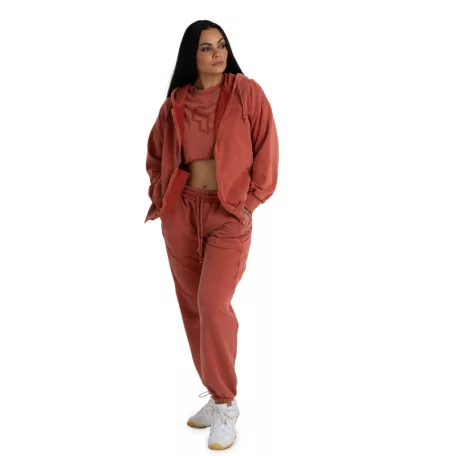 Zip Washed női kapucnis pulóver Terra - M - narancssárga - STRIX - GymBeam