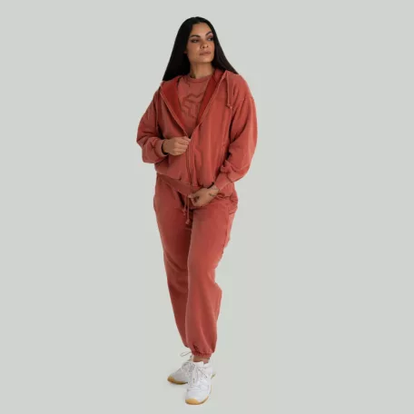 Zip Washed női kapucnis pulóver Terra - XL - narancssárga - STRIX - GymBeam
