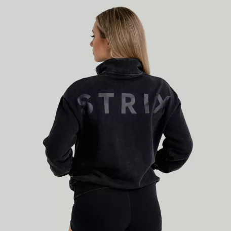 Washed női pulóver Black - XS - fekete - STRIX - GymBeam