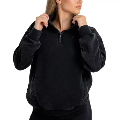 Washed női pulóver Black - XS - fekete - STRIX - GymBeam