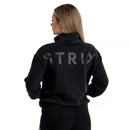 Washed női pulóver Black - XS - fekete - STRIX - GymBeam