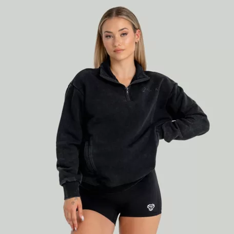 Washed női pulóver Black - S - fekete - STRIX - GymBeam