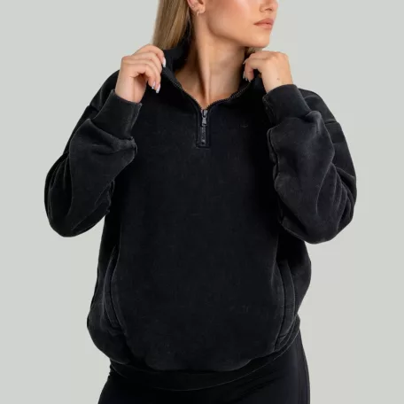 Washed női pulóver Black - L - fekete - STRIX - GymBeam