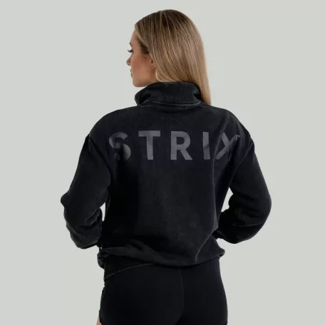 Washed női pulóver Black - L - fekete - STRIX - GymBeam