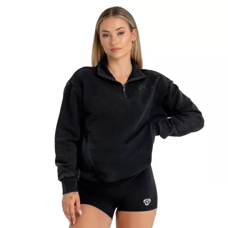 Washed női pulóver Black - L - fekete - STRIX - GymBeam