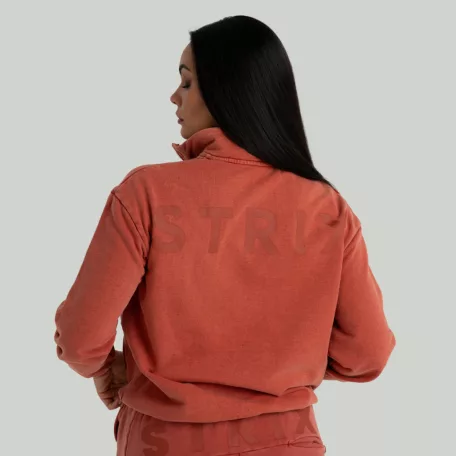 Washed női pulóver Terra - XS - narancssárga - STRIX - GymBeam