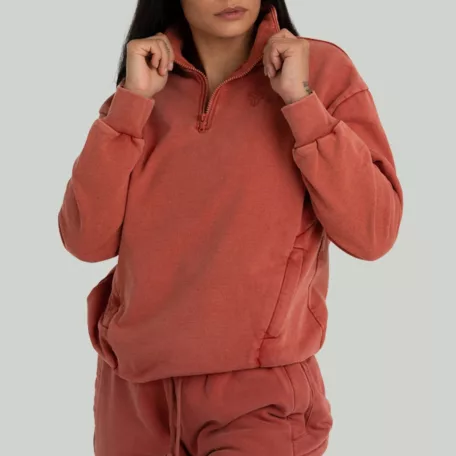 Washed női pulóver Terra - M - narancssárga - STRIX - GymBeam