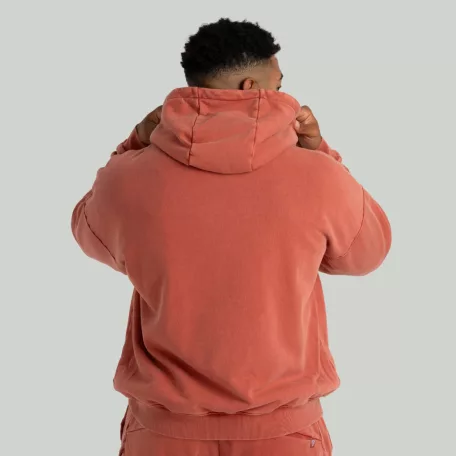 Washed Zip kapucnis pulóver Terra - XL - narancssárga - STRIX - GymBeam