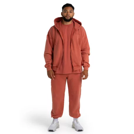 Washed Zip kapucnis pulóver Terra - XL - narancssárga - STRIX - GymBeam