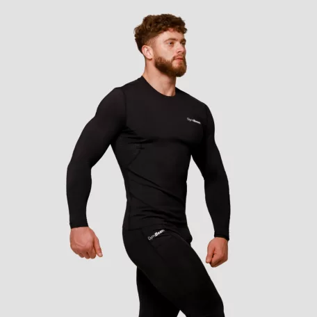 Mid kompressziós hosszú ujjú póló Black - S - fekete - GymBeam