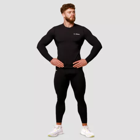 Mid kompressziós hosszú ujjú póló Black - S - fekete - GymBeam